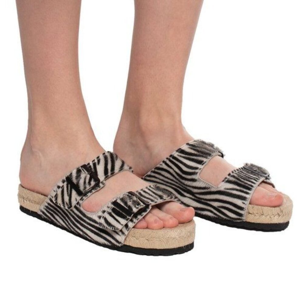 Manebi Dakota Slides In Zebra Stripe - image 2